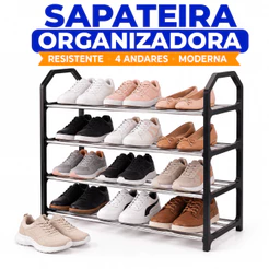 Sapateira Organizadora 4 Andares Multiuso Desmontável Porta Sapatos Tênis Calçados Hercos