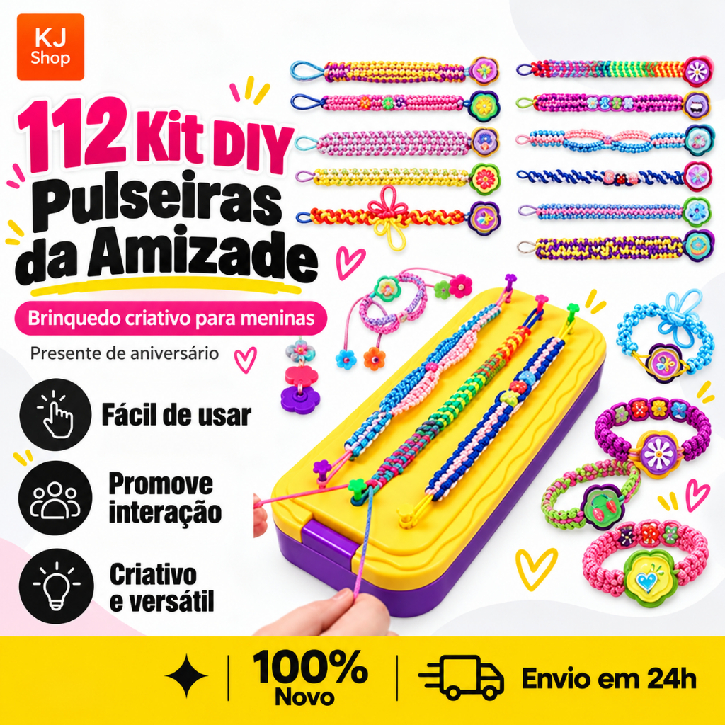112 Kit DIY Pulseiras da Amizade Brinquedo Criativo Infantil Para Meninas Presente de Aniversário Artes e Ofícios
