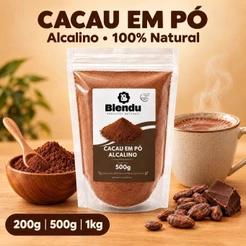 Cacau em Pó Alcalino Blendu 200g 500g 1kg 100% Natural para Receitas e Bebidas