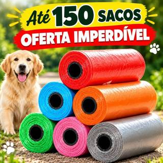 Refil Cata Caca Pet Saquinhos Coco Biodegradáveis para Cachorro e Gato Sacolas Higiênicas de Passeio