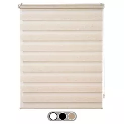 Persiana Evolux Rolo Zebra Double Vision Bege Para Quarto Sala Cozinha Sacada
