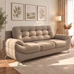 Sofá 3 Lugares Mercury em Tecido Suede 200cm Linoforte