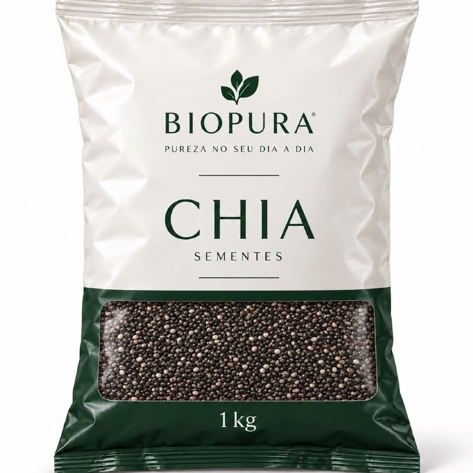 Chia 100% Natural 1kg — Rica em Fibras, Ômega 3 e Proteínas | Intestino Regulado, Saciedade e Saúde