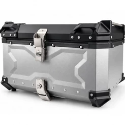 Bau Bauleto 2 Capacetes 65 Litros Aluminio ACM Universal Prata Xtreme Com Encosto