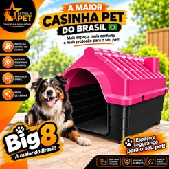 Casa Casinha Cachorro Plástica Desmontável N8 Porte Médio