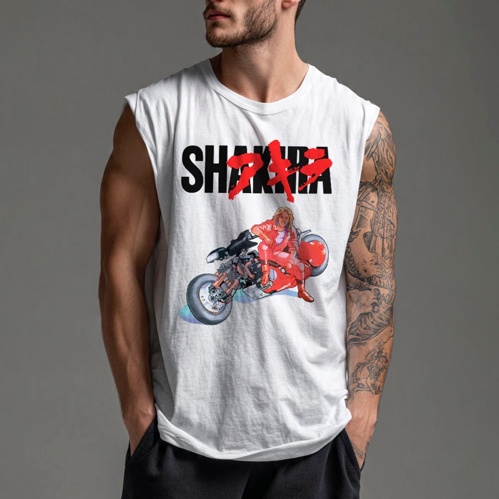 Camiseta Regata Camisa Oversized Cavada Longline  em Algodão Shakira Akira Anime Word Tour Pop