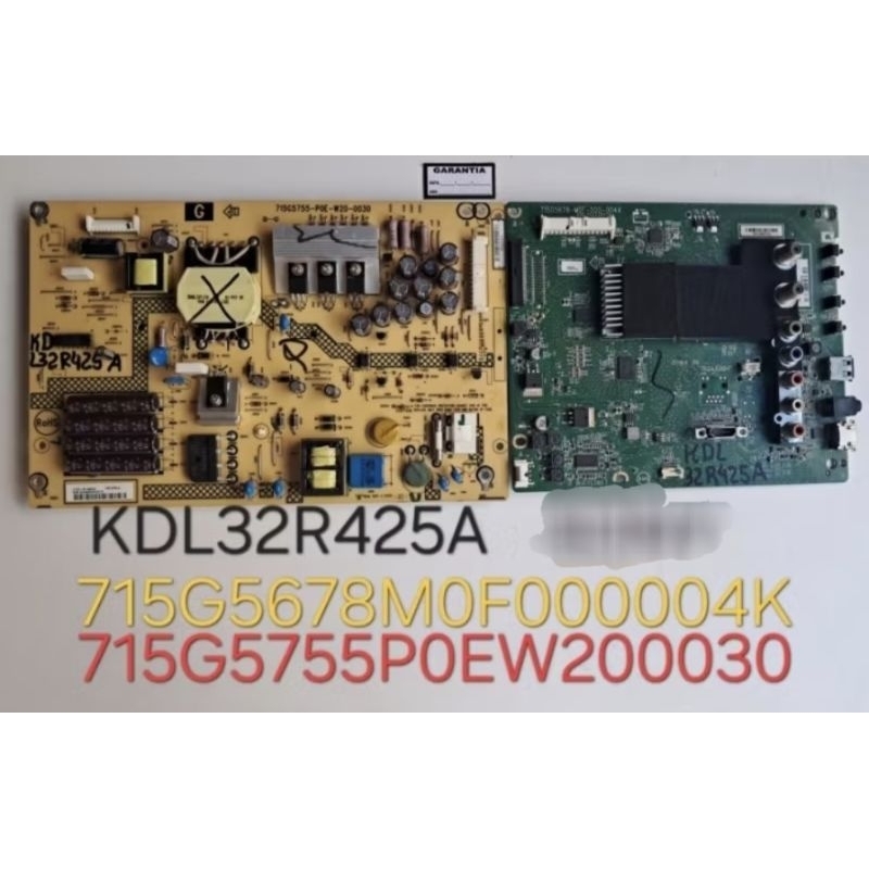 PLACA PRINCIPAL E FONTE TV SONY KDL32R425A 715G5678M0F000004K  715G5755P0EW200030 FOTOS, VÍDEO E DESCRIÇÃO