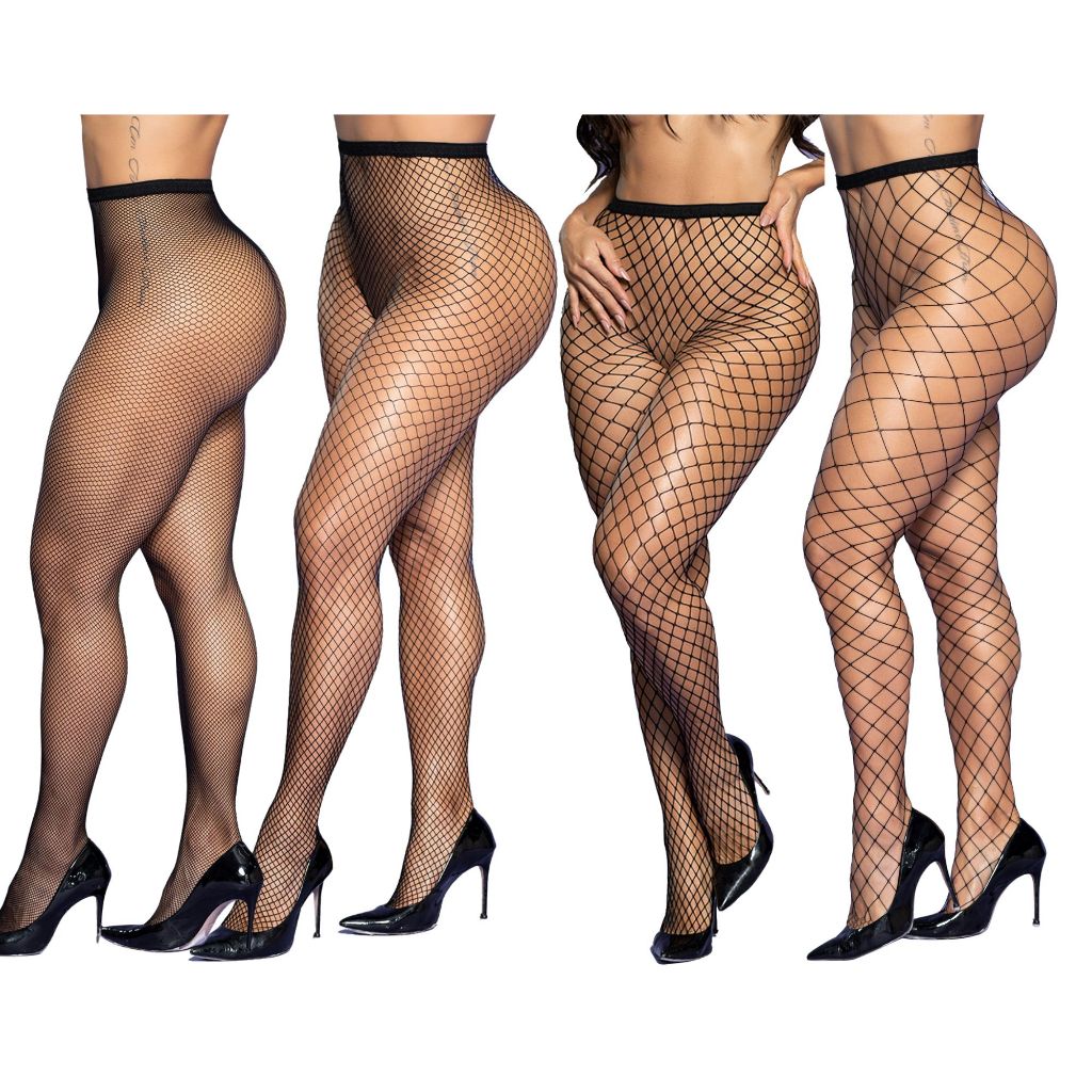 Meia Calça Arrastão Feminina Trama Larga Fina Média Rendada Sensual Moda Gringa Tamanho Único P a GG