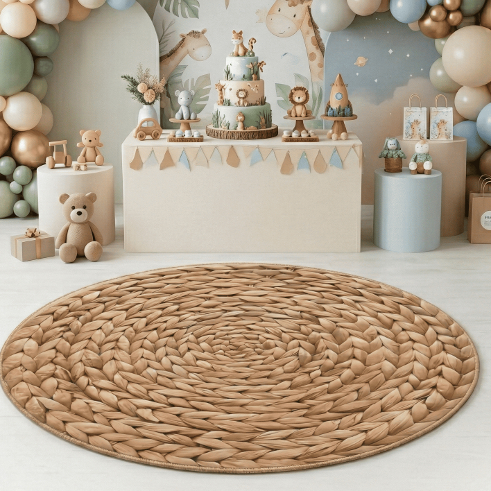 Tapete Decorativo Aspiral 1.40 x 1.40 Oxford Decoração Festa Oxford Lançamento Promoção Bibi Painéis