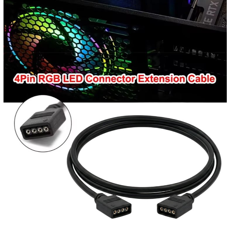 Adaptador Extensor Rgb Led 1 Metro Ligação Fita Led Cooler Fans Hub Sincronizador Placa Mãe Gabinete Gamer Chicote