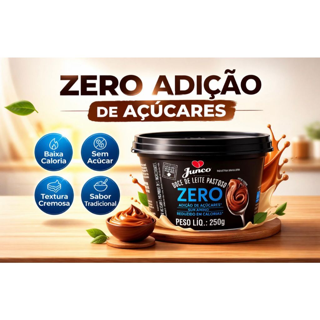 Doce de Leite Junco Zero Açucar - 33kcal por porção - Fit 250g