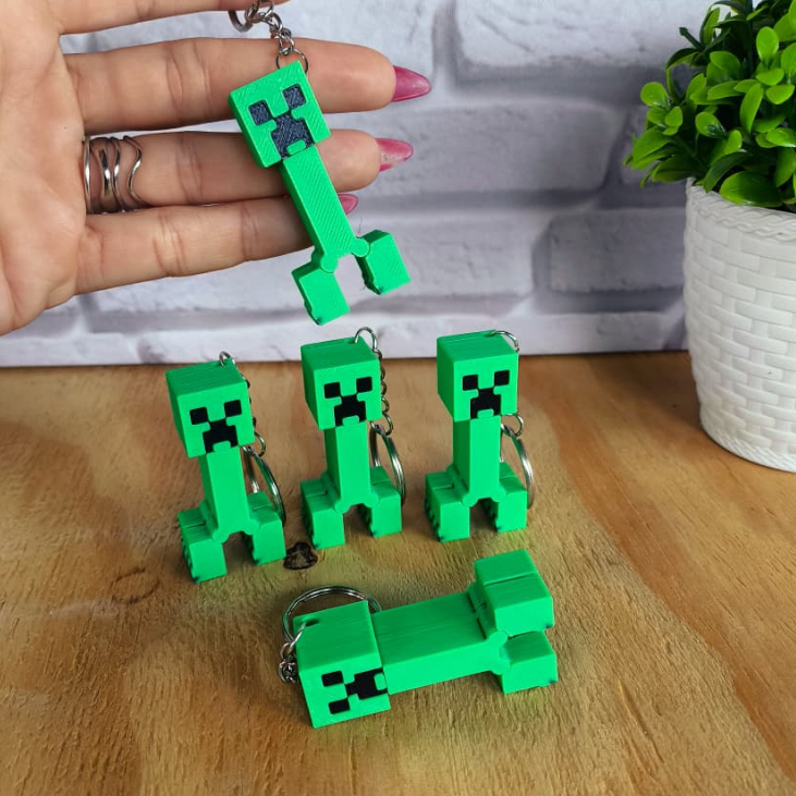 Chaveiro Minecraft Creeper Lembrancinha Temático Colorido
