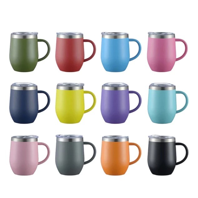 NOVO Copo Cuia Térmica com alça 350ml Em Inox Com Tampa Acrílica  JDSBB