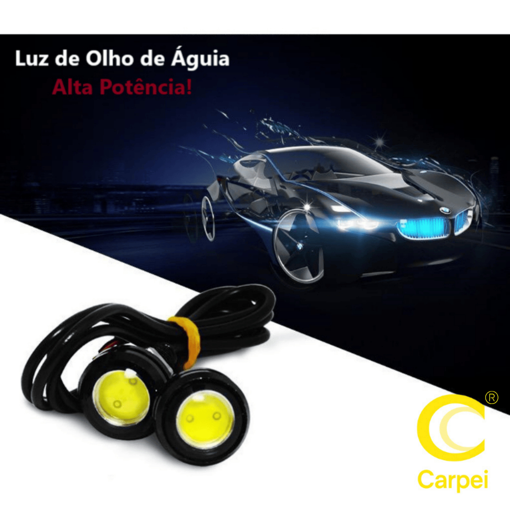 Farol Auxiliar de LED Olho de Águia 18/23 mm Estacionamento Alerta Multicolor Carro Motocicleta em Oferta na Shopee