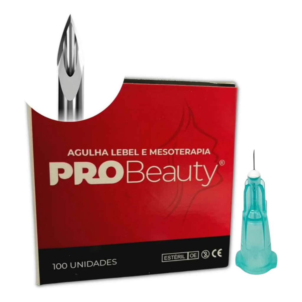 kit 100 agulhas lebel mesoterapia 32g 0,23 x 4mm - 100 agulhas botox