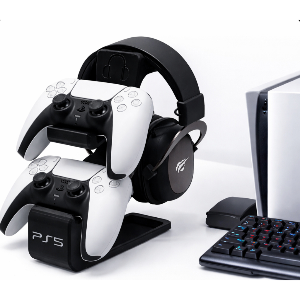 Suporte para 2 controles PS5 e Fone de ouvido/HeadSet/HeadPhone