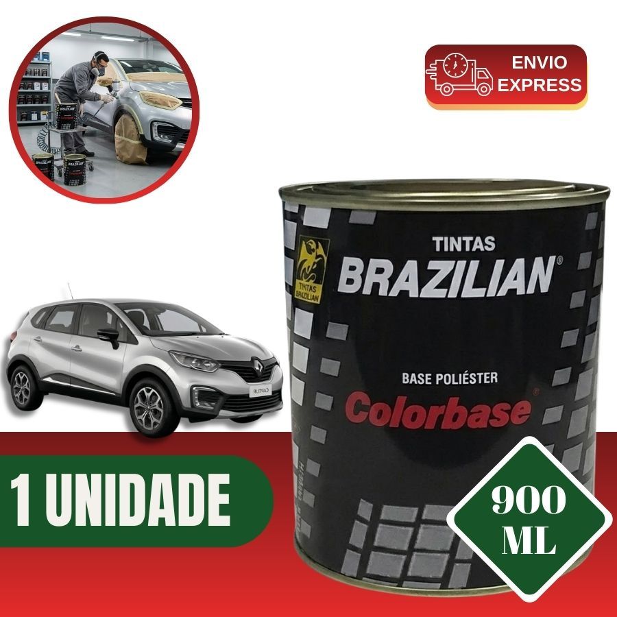 Tinta Automotiva Colorbase Brazilian Base Poliéster Renault Cor Prata Etoile 900 Ml 2007 2008 2009 2010 2011 2012 201...