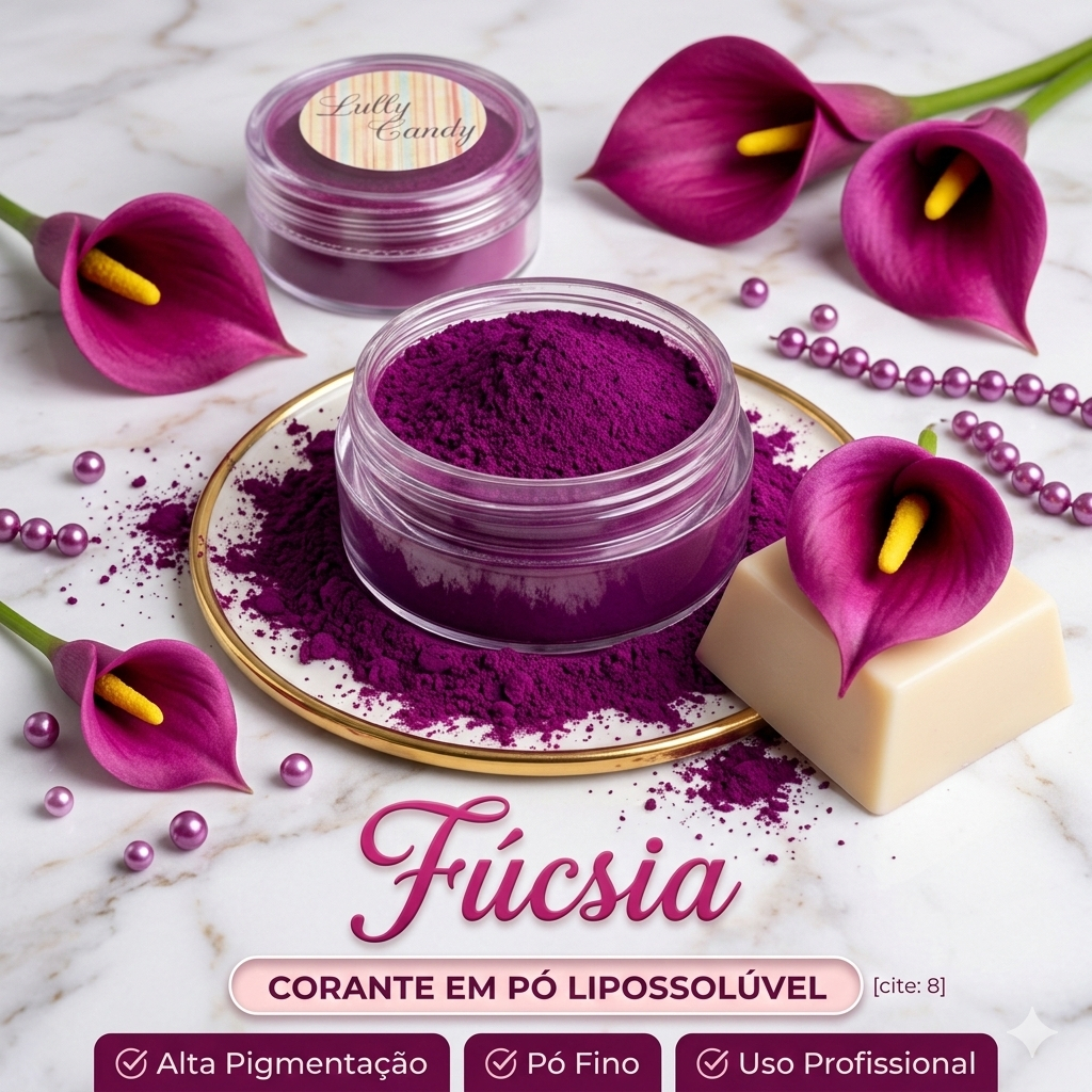 Corante em pó lipossolúvel 1,9g cor Fúcsia