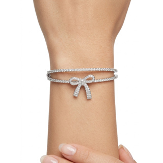 Bracelete Feminino Duplo Luxo com Strass Laço ou Corações Dourado e Prateado em Oferta na Shopee