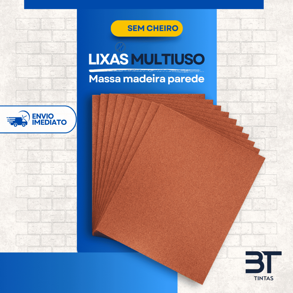 Kit 10 Lixas Multiuso para Massa, Madeira e Parede – Alta Resistência e Acabamento Profissional em Oferta na Shopee