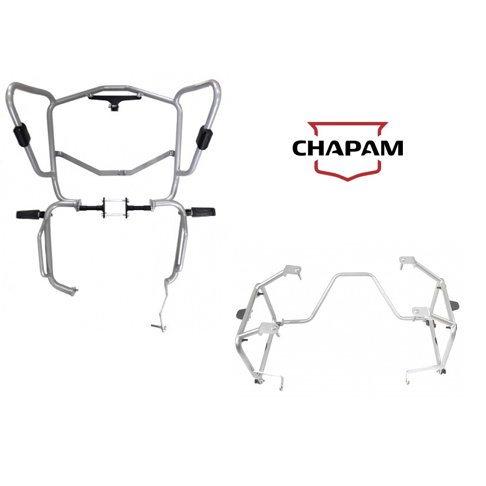 Protetor Motor Carenagem + suporte lateral Chapam Prata - Honda Africa Twin 1100 Adv Sports