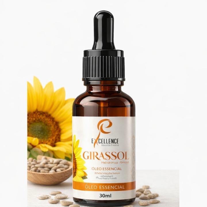 Óleo de Girassol Excellence 30ml 100% Puro Conta Gotas Pele e Cabelo