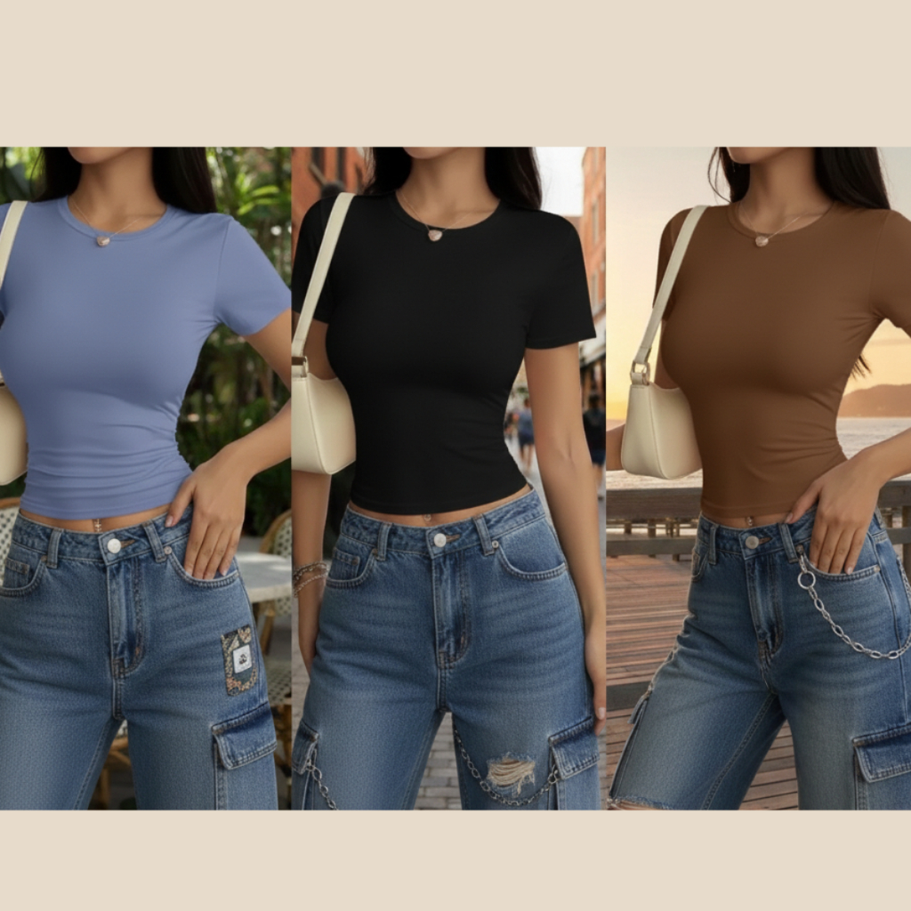 Kit 3 Blusa academia básica dia a dia suplex premium manguinha forro duplo