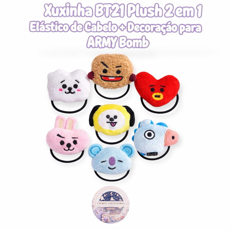 Elástico De Cabelo Xuxinha Bt21 Pelúcia Bts K-pop Army