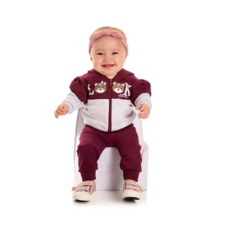Conjunto Infantil Moletom com Capuz e Zíper – Bebê – Inverno em Oferta na Shopee