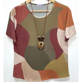 Blusa Tecido Leve - Manga Tradicional (1) em Oferta na Shopee