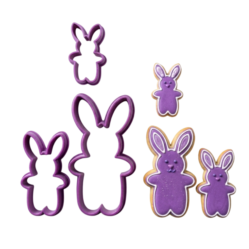 Kit 3 Cortadores De Biscoito Páscoa Coelho Molde Confeitaria Pasta Americana Doces