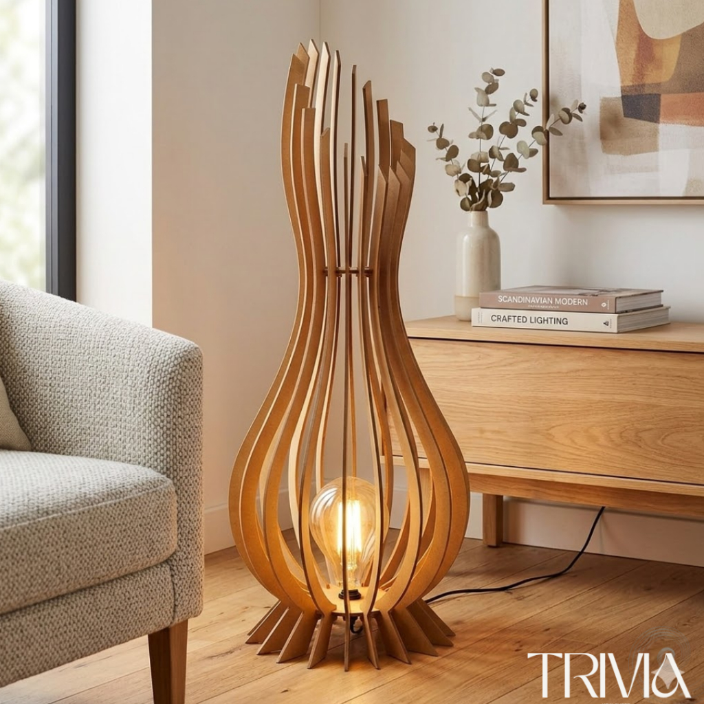 Abajur Grande de Chão ANA MARIA MDF Luminária - SUPER PROMOÇÃO DE LUMINARIA