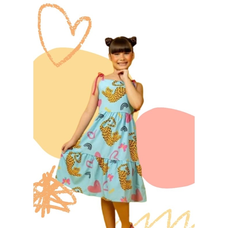 vestido estampado infantil criança evangélico em crepe 2 ao 14 anos