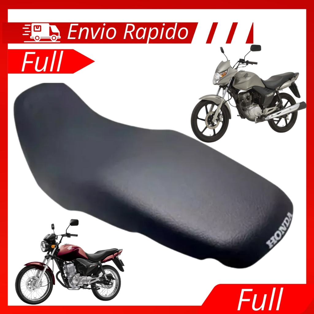 Capa de Banco Honda Cg Titan 150 Mix Fan 150 Fan 125 2009 Até 2013 Com Logo Preta