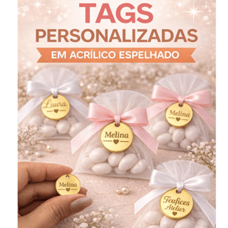Kit Tags Personalizados Acrílico Etiqueta Decorativa Botton Aplique em Oferta na Shopee