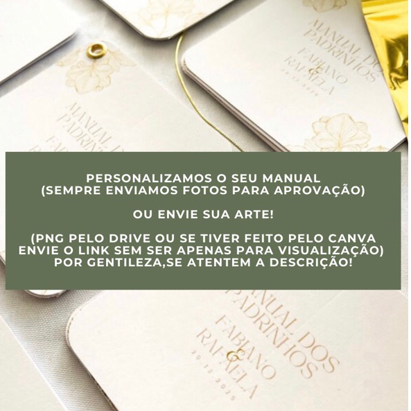 MANUAL PARA CASAMENTO PERSONALIZAMOS OU ENVIE SUA ARTE- PARA:Padrinhos,Madrinha,Pajem ou Daminhas em Oferta na Shopee