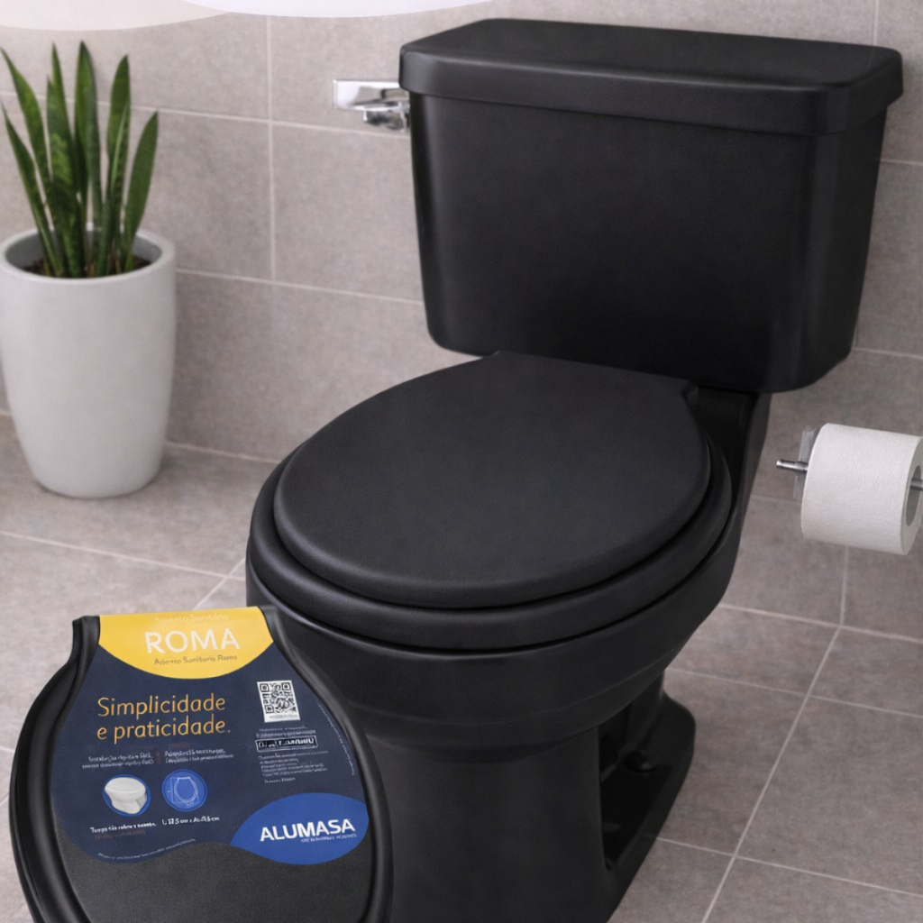 Assento para Vaso Sanitário Universal Tampa Redondo/Oval – Acompanha Kit Instalação Alumasa Hardex em Oferta na Shopee
