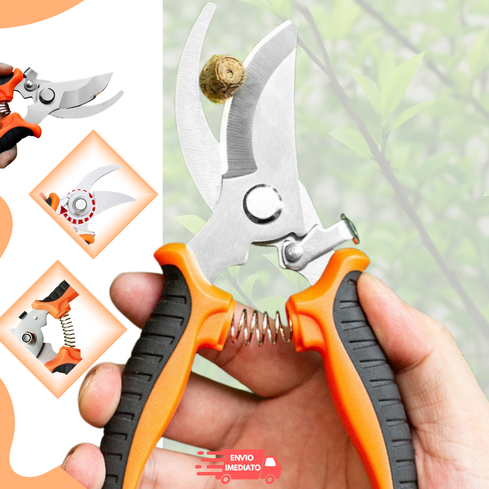 Tesoura Poda Super Afiada - Jardinagem Profissional Tesoura de Poda - Trava de segurança