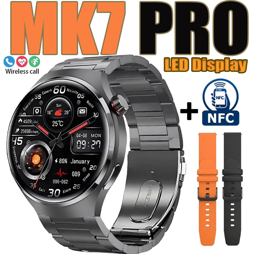 MK7 PRO relógio inteligente NFC masculino esportivo tela de alta definição Bluetooth monitoramento em Oferta na Shopee