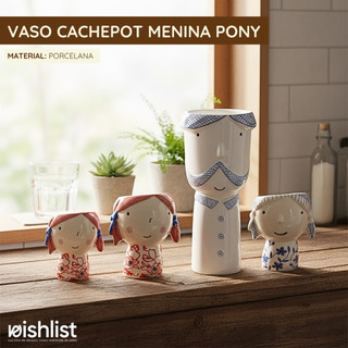 Vaso Cachepot Menina Pony - Unidade