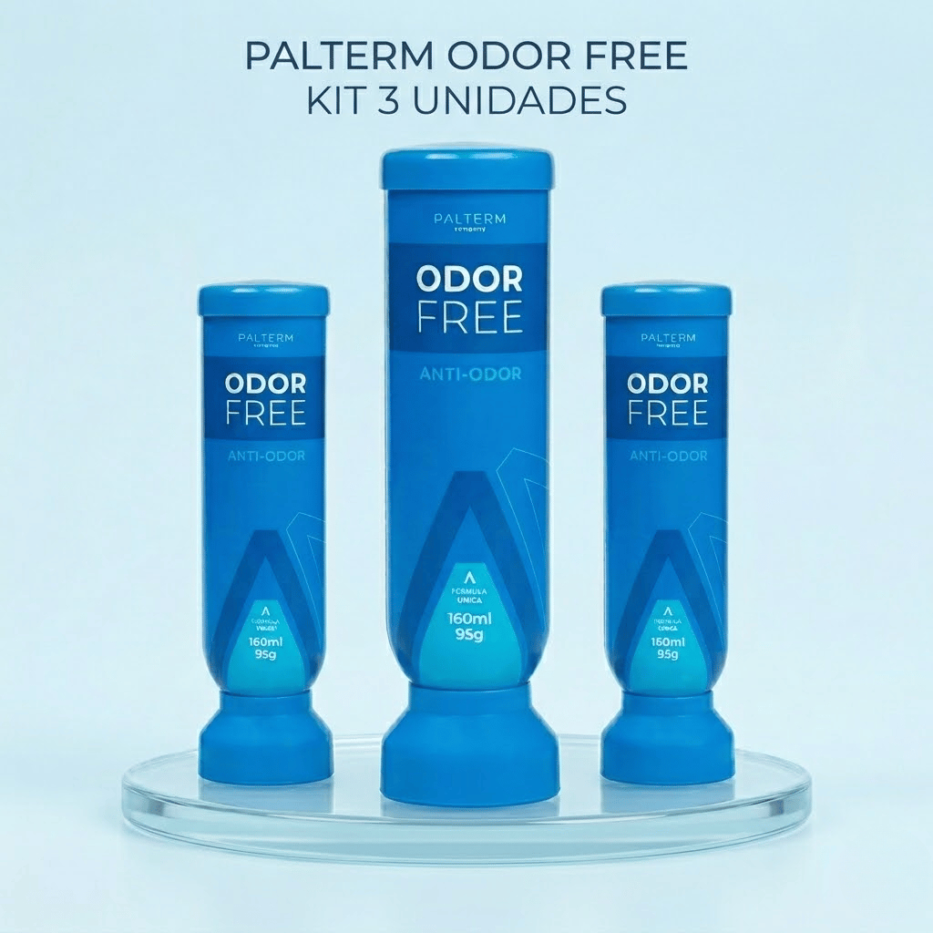 Kit 3 Unidades Desodorante Masculino Palterm Anti Odor para Calçados Elimina Mau Cheiro Produto Original