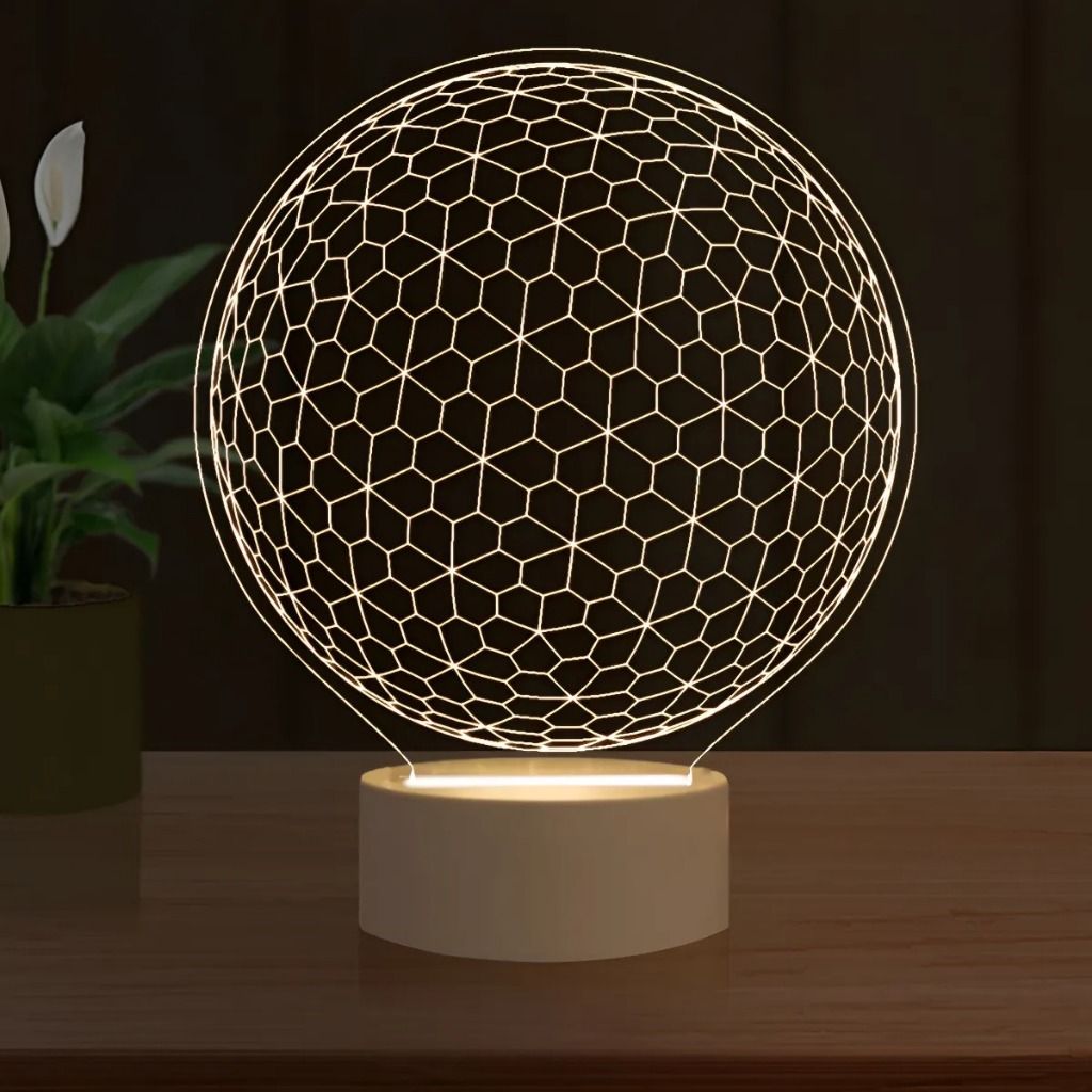 Luminária Led 3D Globo Esfera Abajur 1 | Presente Criativo Decoração