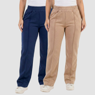 Kit 2 Calça De Moletom Wide LegFeminina Com Nervura em Oferta na Shopee