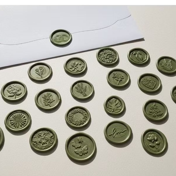 Lacre de Cera convites de casamento VERDE OLIVA luxo envio imediato