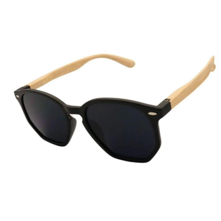 Óculos de Sol Tulum 2.0 Feminino Hexagonal Hastes em Madeira Clássico Praia Vintage Oldstyle uv400