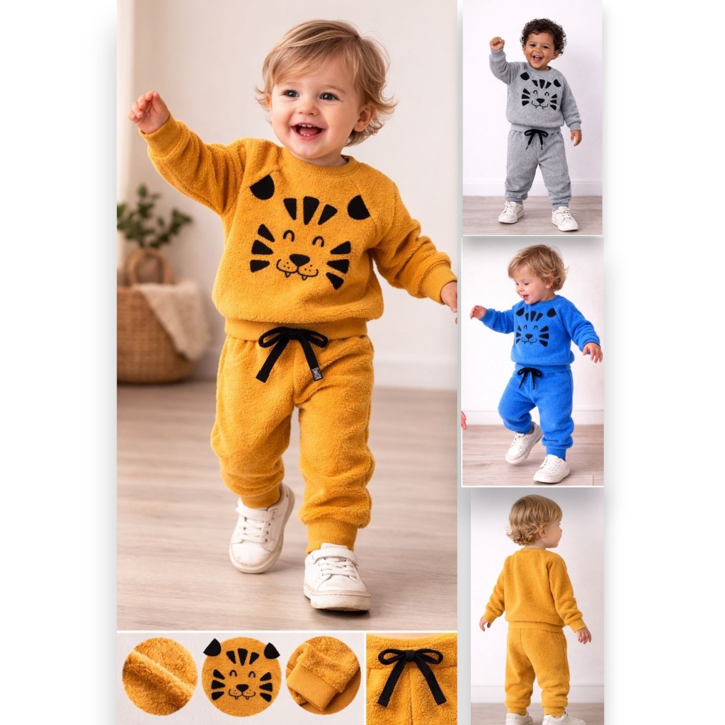 Conjunto Moletom Infantil Menino 100% Peluciado Boucle. Tam 1 / 2 / 3. Inverno Conjunto Moletom Infantil Menino 100% Peluciado Boucle. Tam 1 / 2 / 3. Inverno