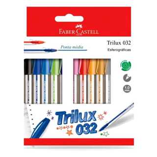 Kit Caneta Esferográfica Trilux 032 1.0mm Faber-Castell 10 Cores ou 3 Cores em Oferta na Shopee