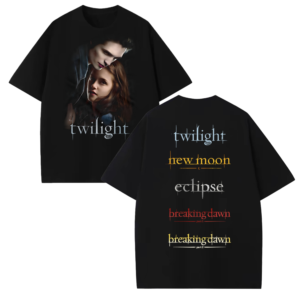 [Camiseta Premium em Algodão Puro]BOW Camiseta Crepúsculo Saga Twilight 100% Algodão Oversized DTG