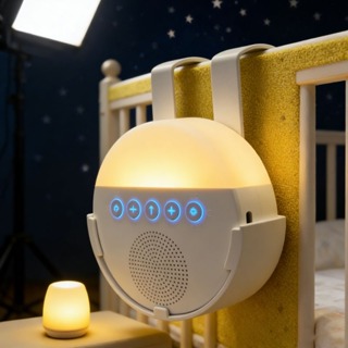 Máquina de Ruído Branco Infantil - Aparelho de Som para Dormir, Luz Noturna USB, Ideal para Bebês e Relaxamento em Oferta na Shopee