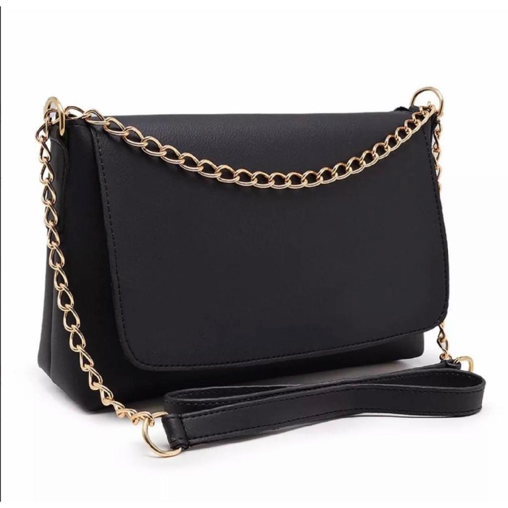 Bolsa Feminina Tampinha Skybag Alça Corrente Moderna